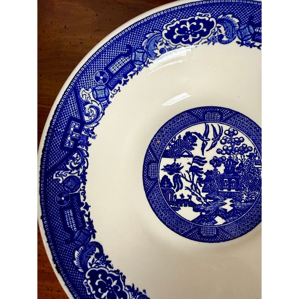 Vintage Blue Willow Serving Bowl Royal China Willow Ware N52 Blue White - Picture 3 of 5